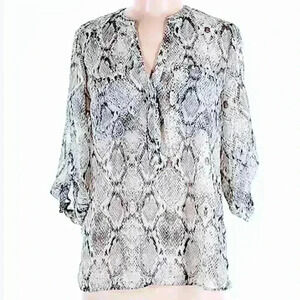 Apt. 9 Snake Print Blouse - Black and White